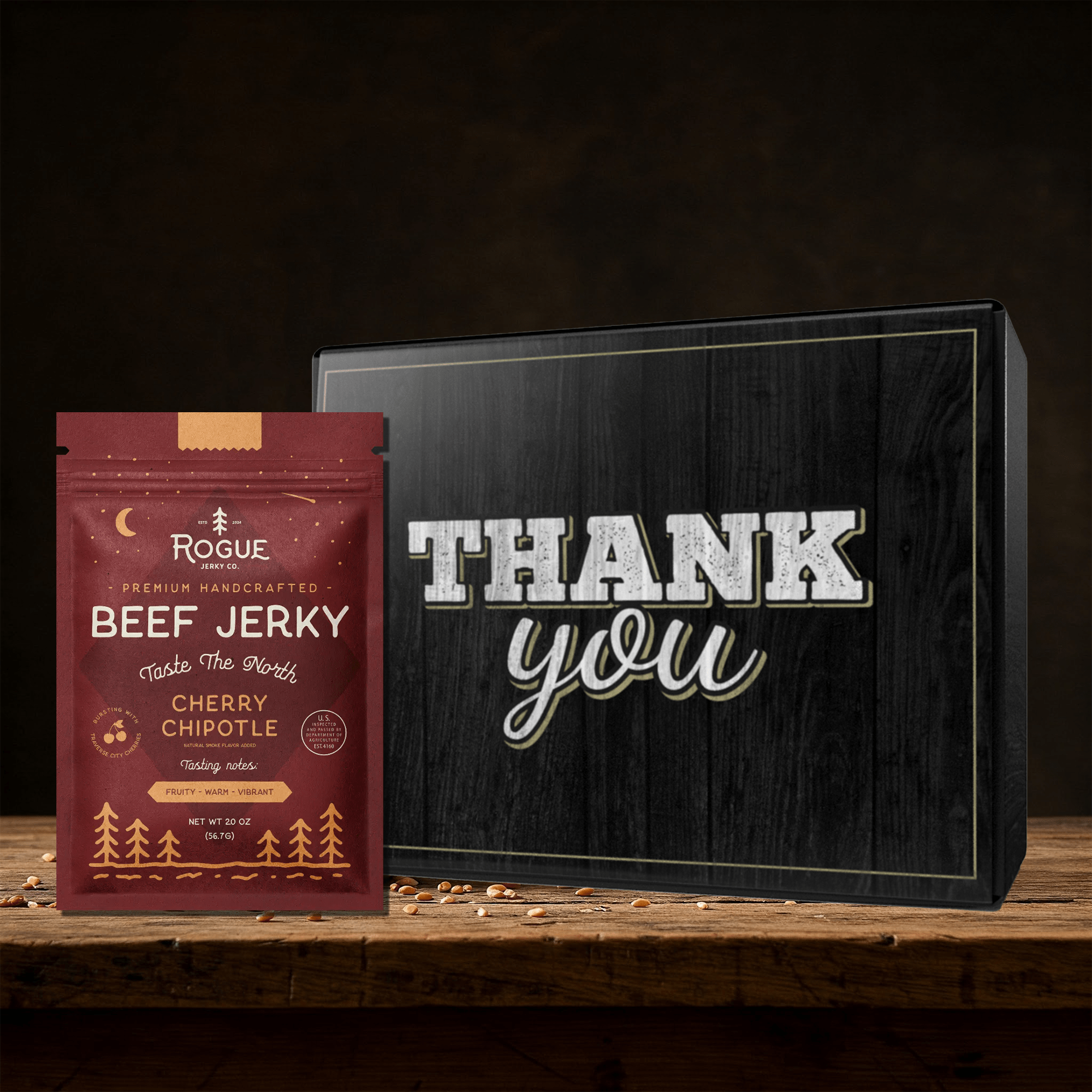 Thank You Jerky Gift Box with 5 Premium Beef Jerky Bags